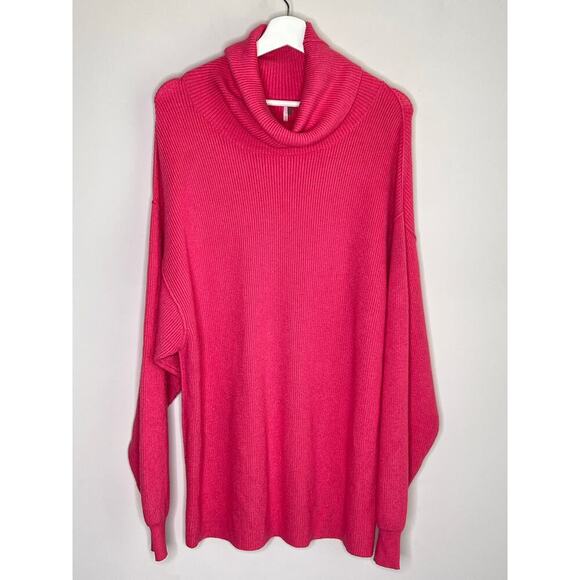 Free People Softly Structured Tunic Sweater Cotton Candy Pink Women's Size S - Picture 2 of 10
